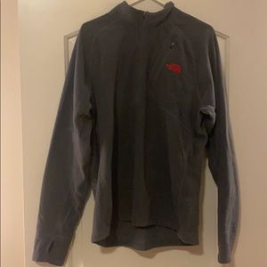 Men’s North Face Fleece Quarter Zip Large Gray